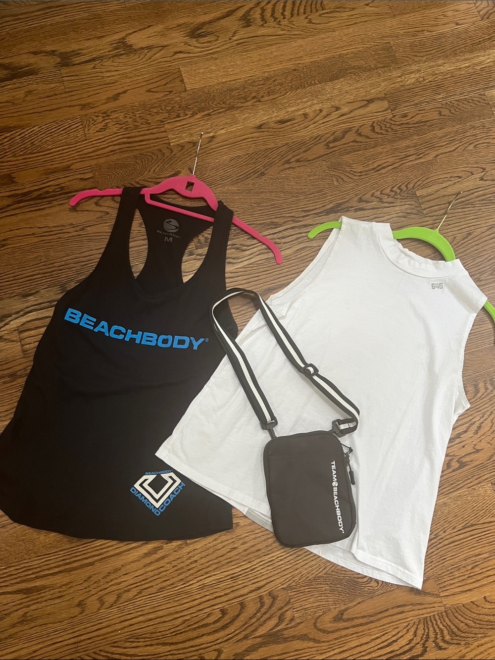 Beachbody Gear Black Tank White Tank Black Bag